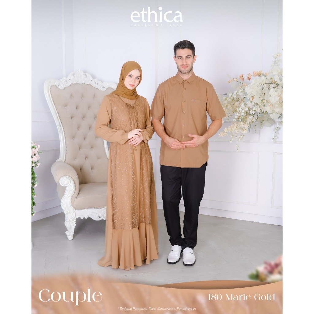 Ethica-Couple 180 Marie Gold Kagumi 321 Kahfi 321 Gamis Kemeja Sarimbit Dewasa Ayah Ibu Monalisa Bru