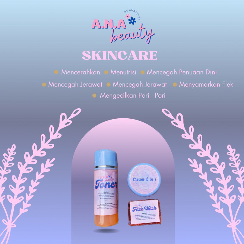PAKET SKINCARE (Toner.Facewash.Crem2in1) A.N.A_Beauty__