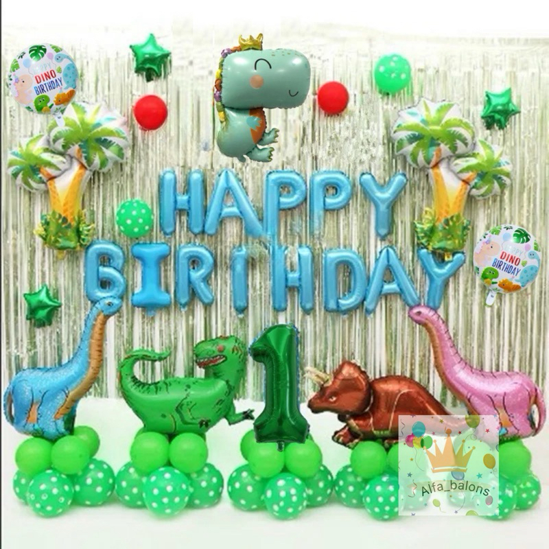 Paket ulang tahun dekorasi anak tema dino dinosaurus