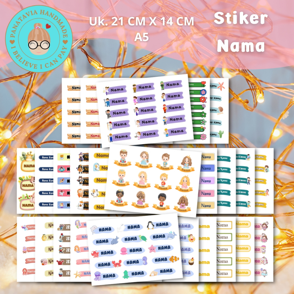 

Stiker Label Nama Lembaran Anak Custom / Stiker Nama Lembaran Murah / Sticker Tahan AIR