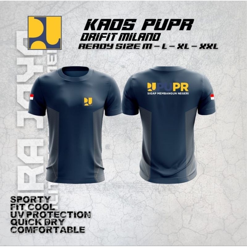 Kaos kementerian PUPR / Kaos PUPR Bahan Dryfit milano / Kaos Jersey PUPR Terbaru