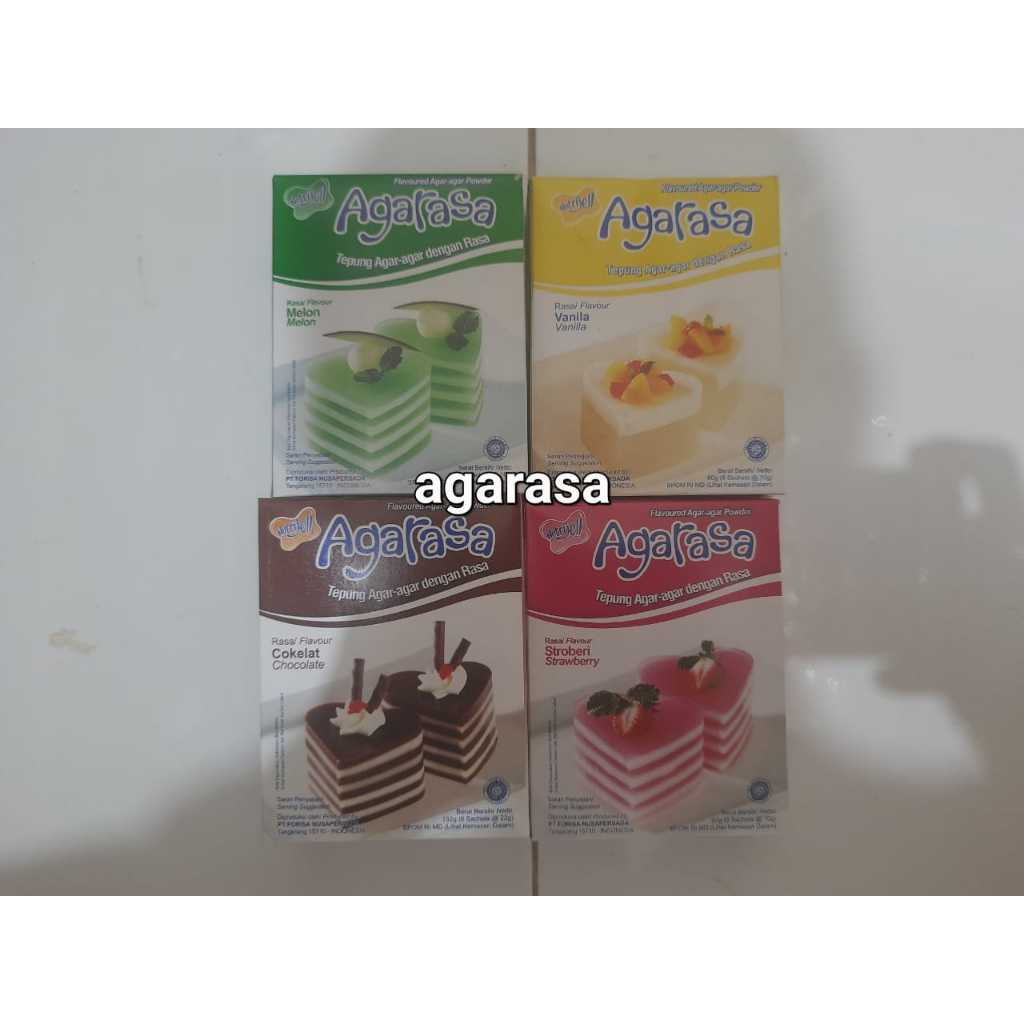 

Nutrijell Agarasa Agar-Agar Bubuk Berbagai Rasa STRAWBERRY VANILLA MELON COKLAT