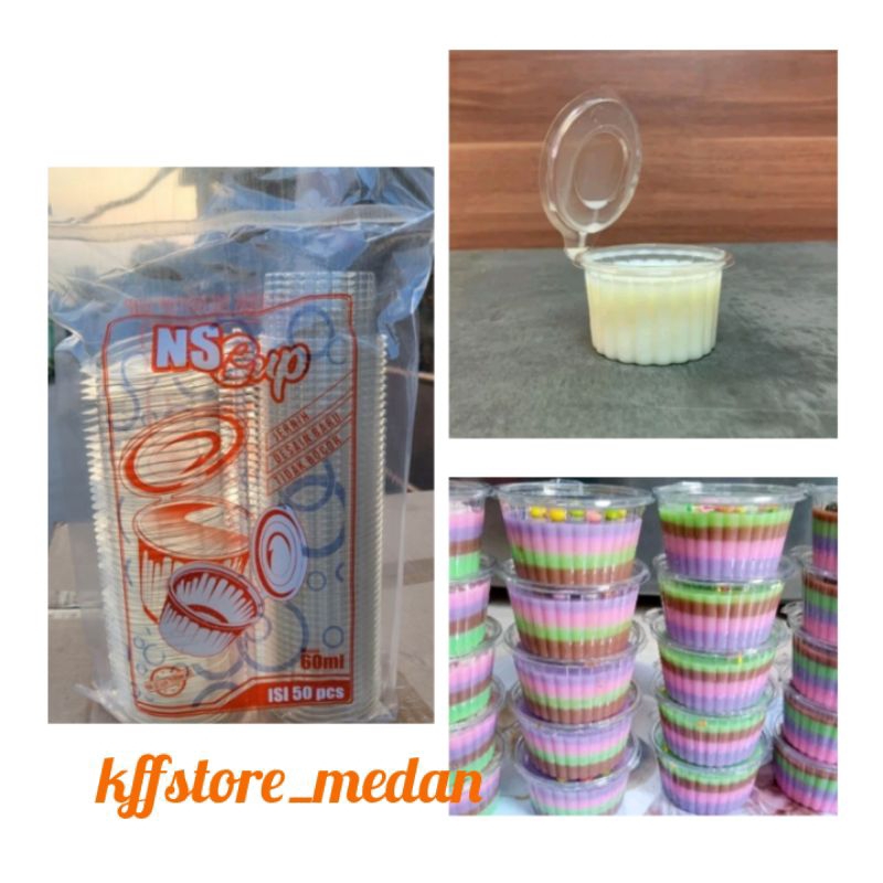 Cup Puding Ulir Tutup Menyatu 1pack (50pcs)