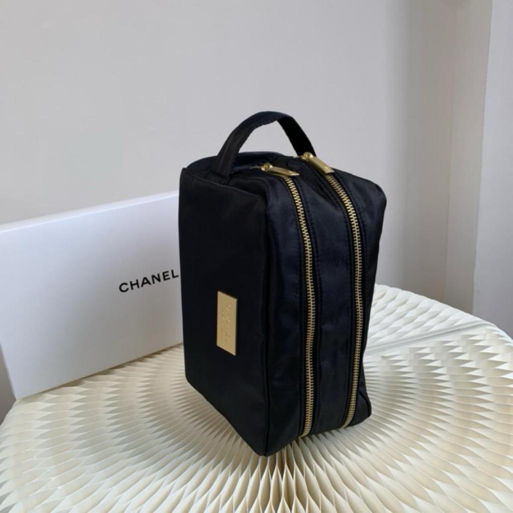 Tas Dompet Chanel Travel Cosmetic Makeup Beauty Bag Pouch Bag Double Zipper Tas Kosmetik Traveling A