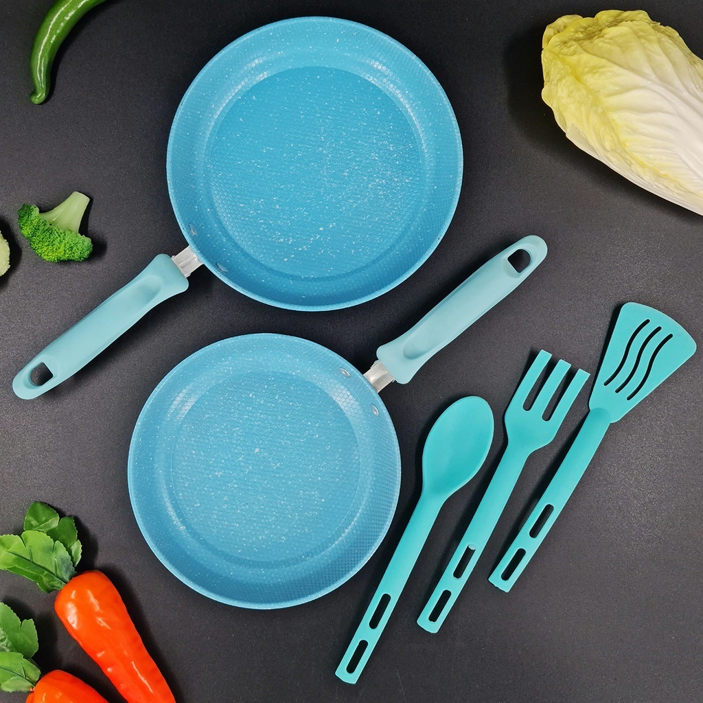 FRY PAN WARNA SET ISI 2 TEFLON DENGAN SET SUTIL