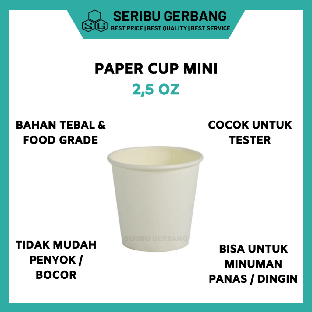 80PCS PAPER CUP GELAS KERTAS 2,5 OZ PAPERCUP KECIL MINI TESTER POLOS