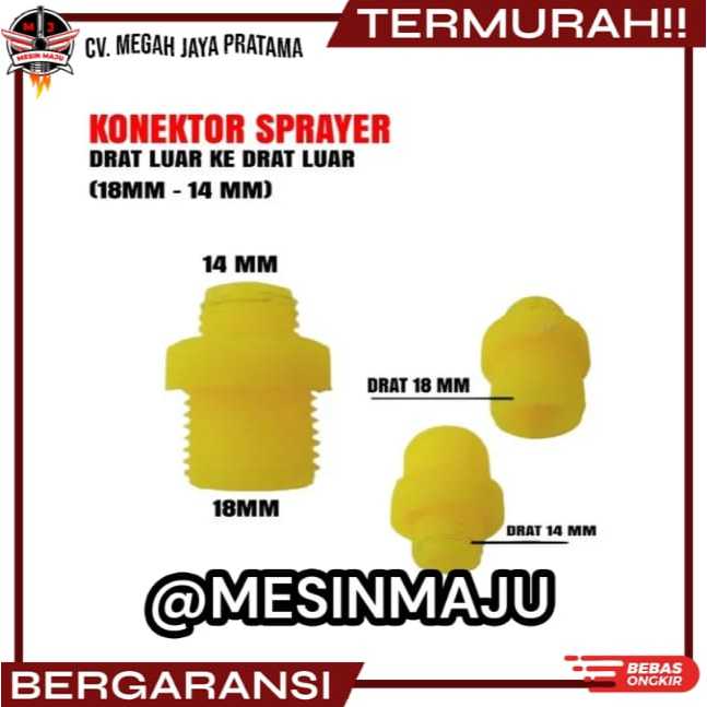 KONEKTOR SOKET 18 MM (DRAT LUAR)-14 MM (DRAT DALAM)