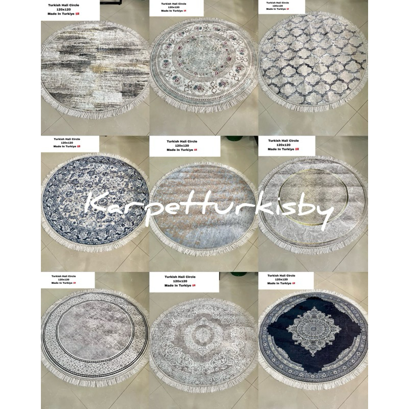 Karpet Turki ORIGINAL MADEIN TURKI bulat circle 120 🇹🇷