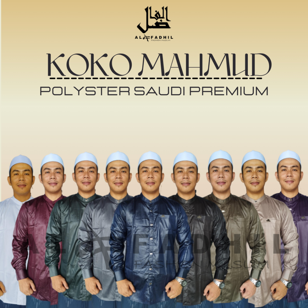Al Fadhil Koko MAHMUD Koko Pria Dewasa Lengan Panjang Premium Modern Fashion Muslim Laki laki Pakaia