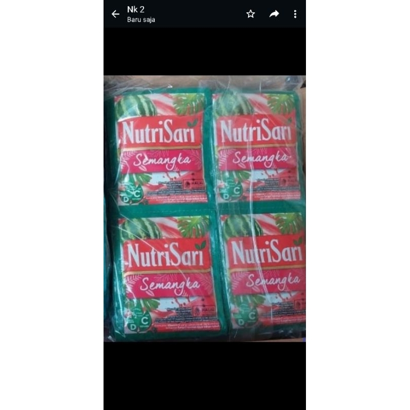 

Nutrisari rasa semnagka 1 renteng isi 10 pcs