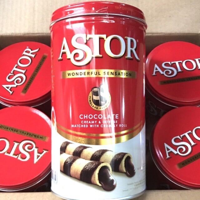 Astor double coklat / astor kaleng wafers rolls/astor double choco mayora