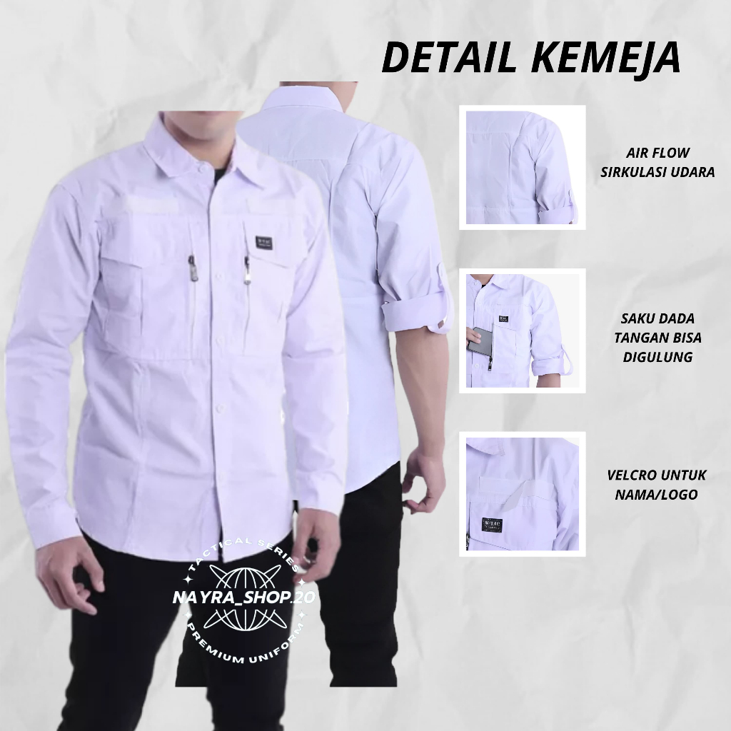 Realpict Kemeja Tactical W-TAC Outdoor Lapangan PDH PDL Pria Lengan Panjang Original Bahan American 