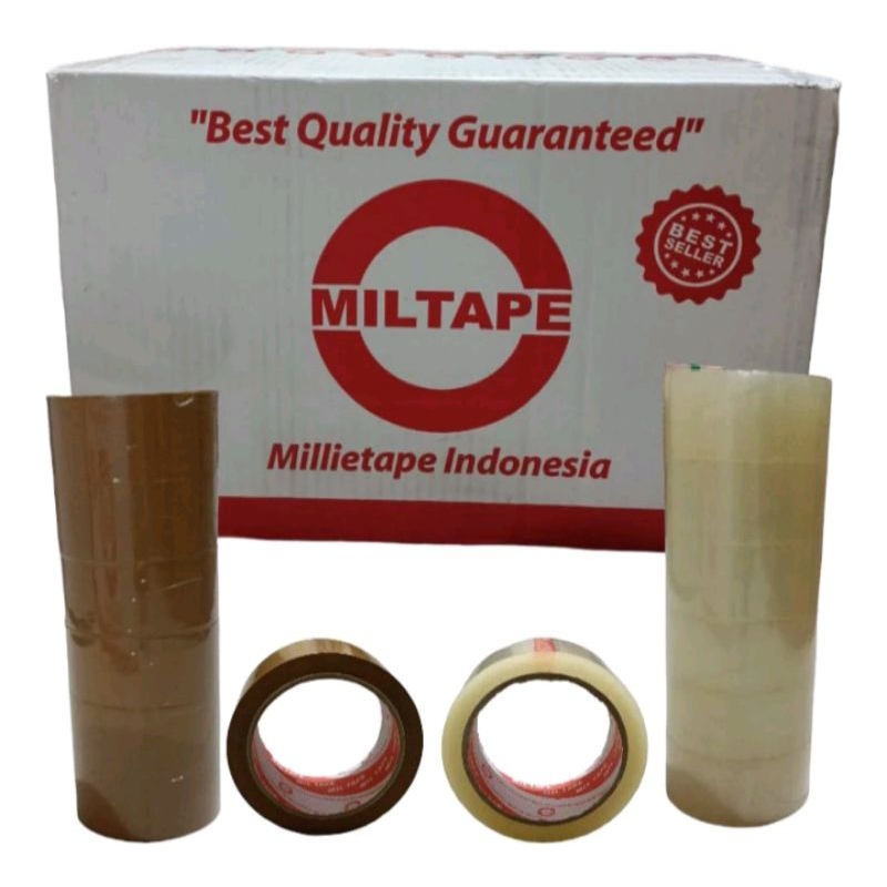 

Lakban bening mil tape 45mm x 90 yard