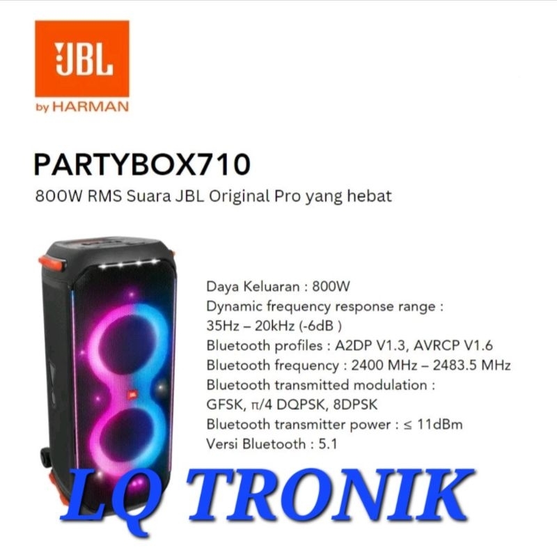 SPEAKER JBL PARTYBOX 710 BLUETOOTH 800 W RMS ORIGINAL GARANSI RESMI IMS