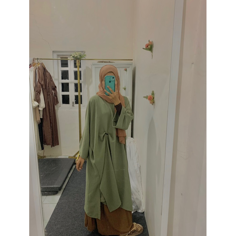 Kaftan Tunik lebaran Kaftan Abaya Lebaran 2024 Outfit Raya Remaja Kaftan Remaja Simple