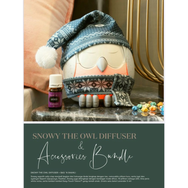 (NEW) Diffuser Youngliving Limited edition Snowy The Owl & Accecories bundle