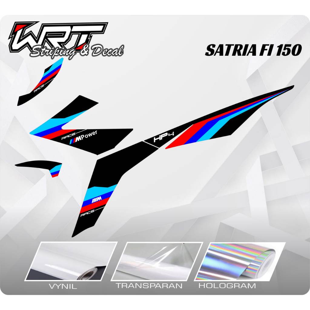 Striping Satria Injeksi-Stiker Decal Satria FU 150 Injeksi Livery BMW (SUDAH TERPOTONG)