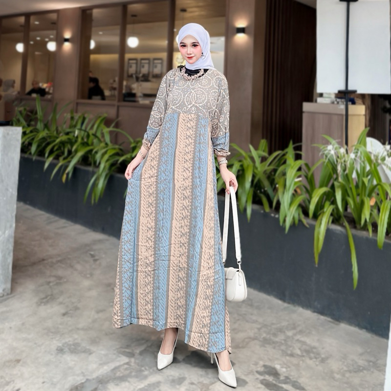 Gamis Cap Batik Diana Muslimah Modern Hijab