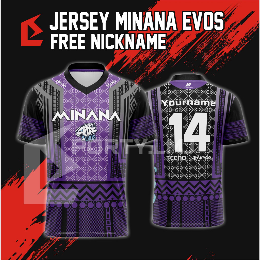 Jersey Kaos MINANA EVOS MPL PH , FREE NICKNAME
