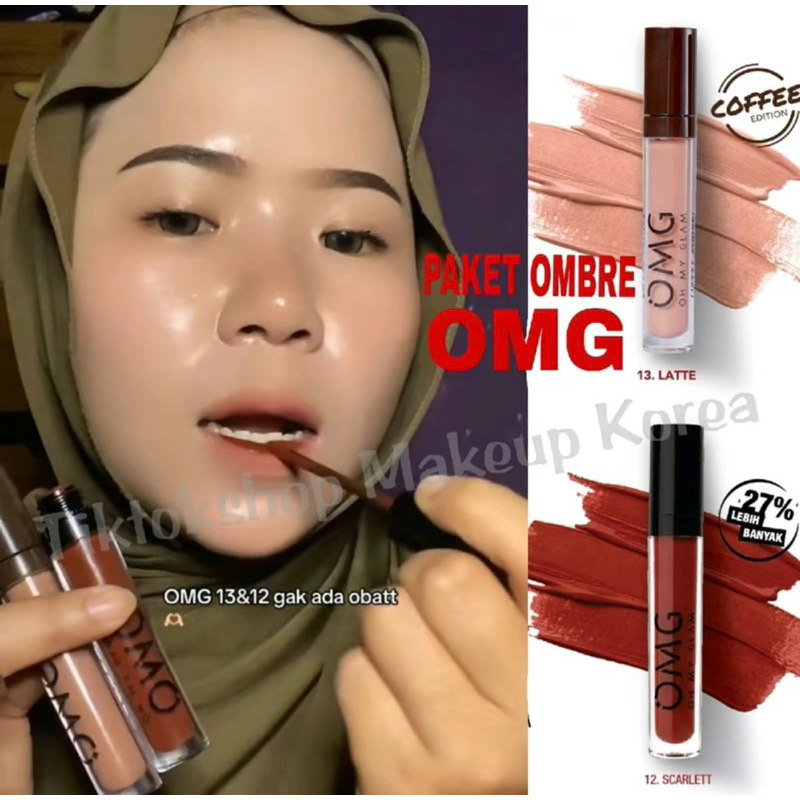 Paket Ombre Lips OMG | Lipcream OMG Ombre Coffee Edition| Lipcream OMG | Ombre OMG Lip Cream | Ombre