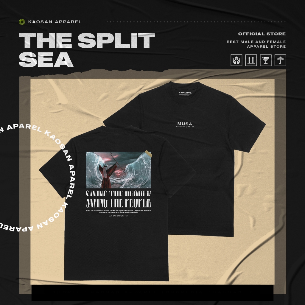 Kaos Muslim "Miracle Of Prophet Moses" -Kaos Muslim/Kaos Dakwah/Kaos Islami/Baju Islami/Baju Dakwah/