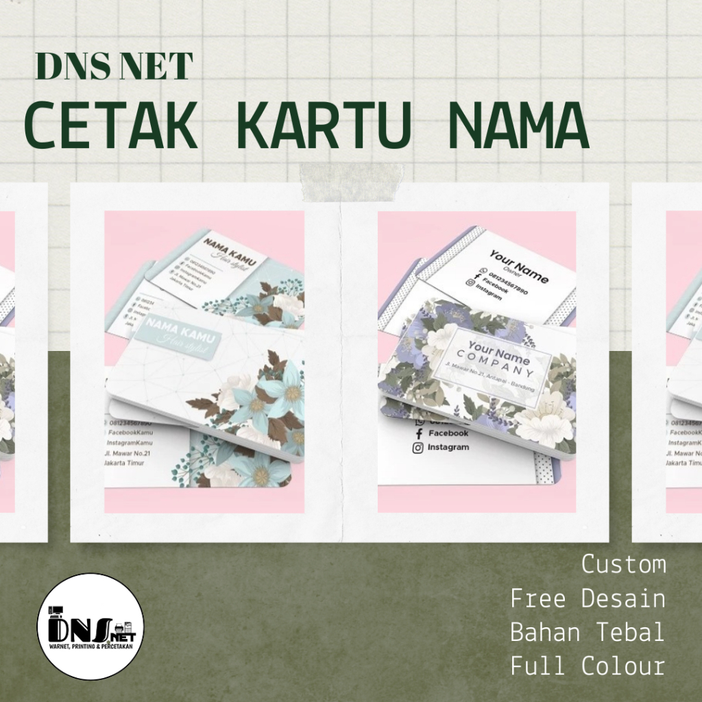 

CETAK KARTU NAMA 1 SISI / 2 SISI 1 BOX ISI 100 PCS PROSES CEPAT FREE DESAIN
