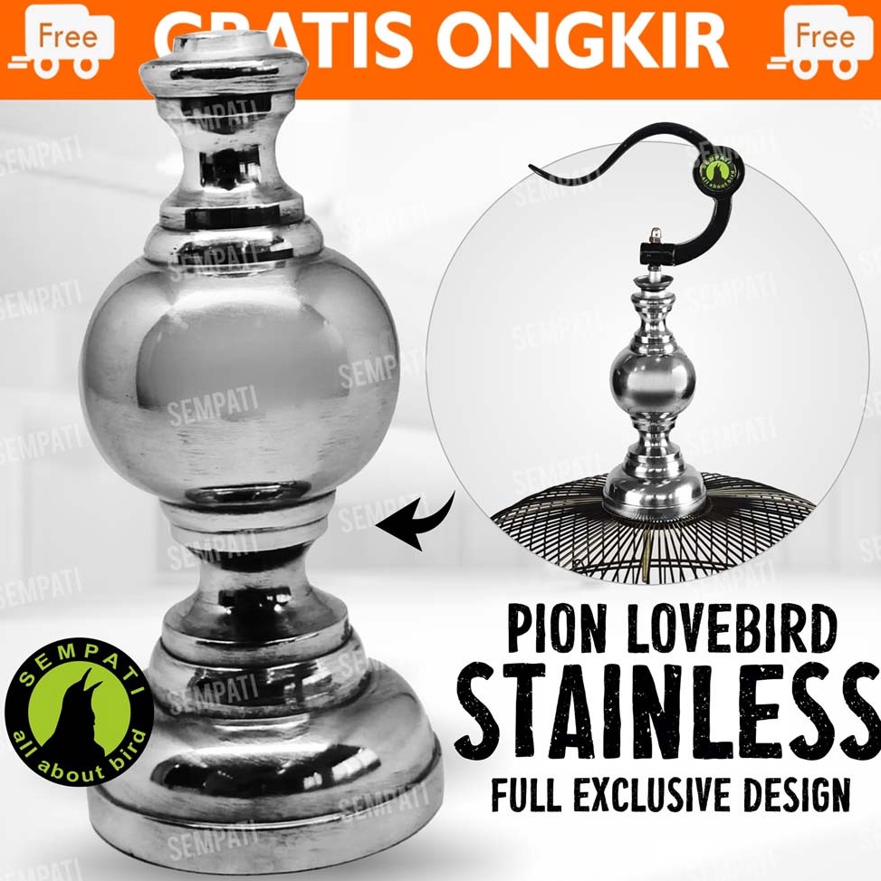 Kumpulkan Kenangan PION SANGKAR BURUNG LOVEBIRD STAINLESS