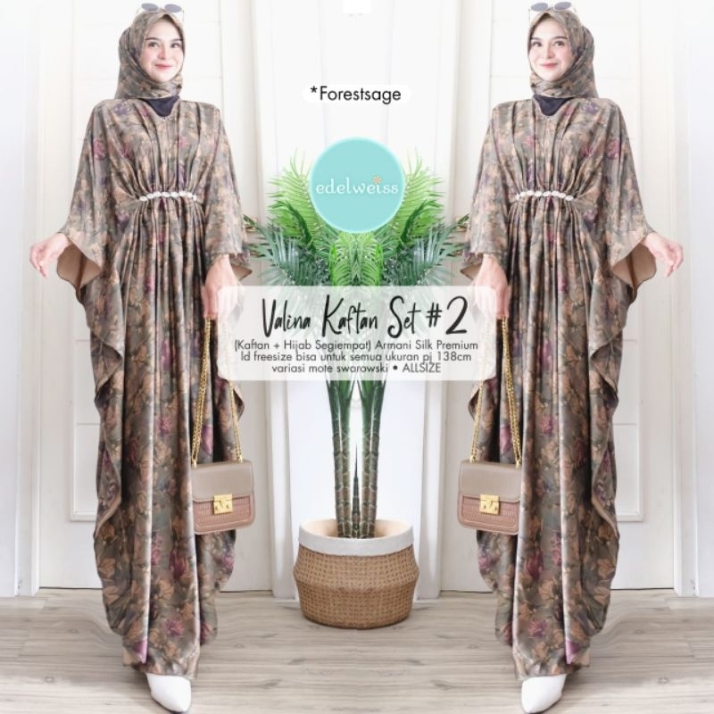 Valina Kaftan Set Hijab By Edelweiss