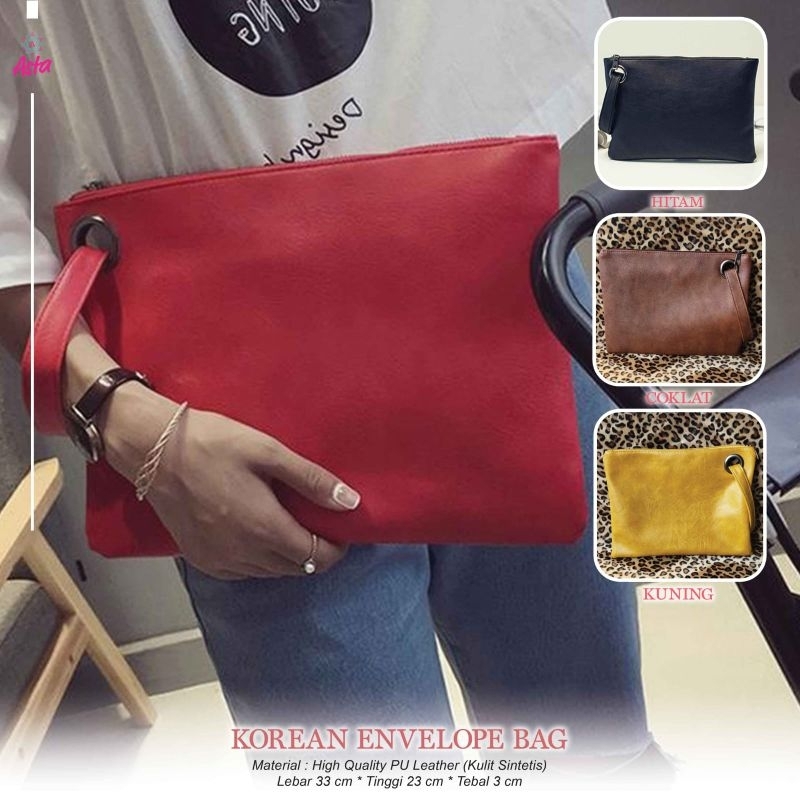 TAS CLUTCH IMPORT WANITA KULIT SINTESIS ORIGINAL ASTA BAG