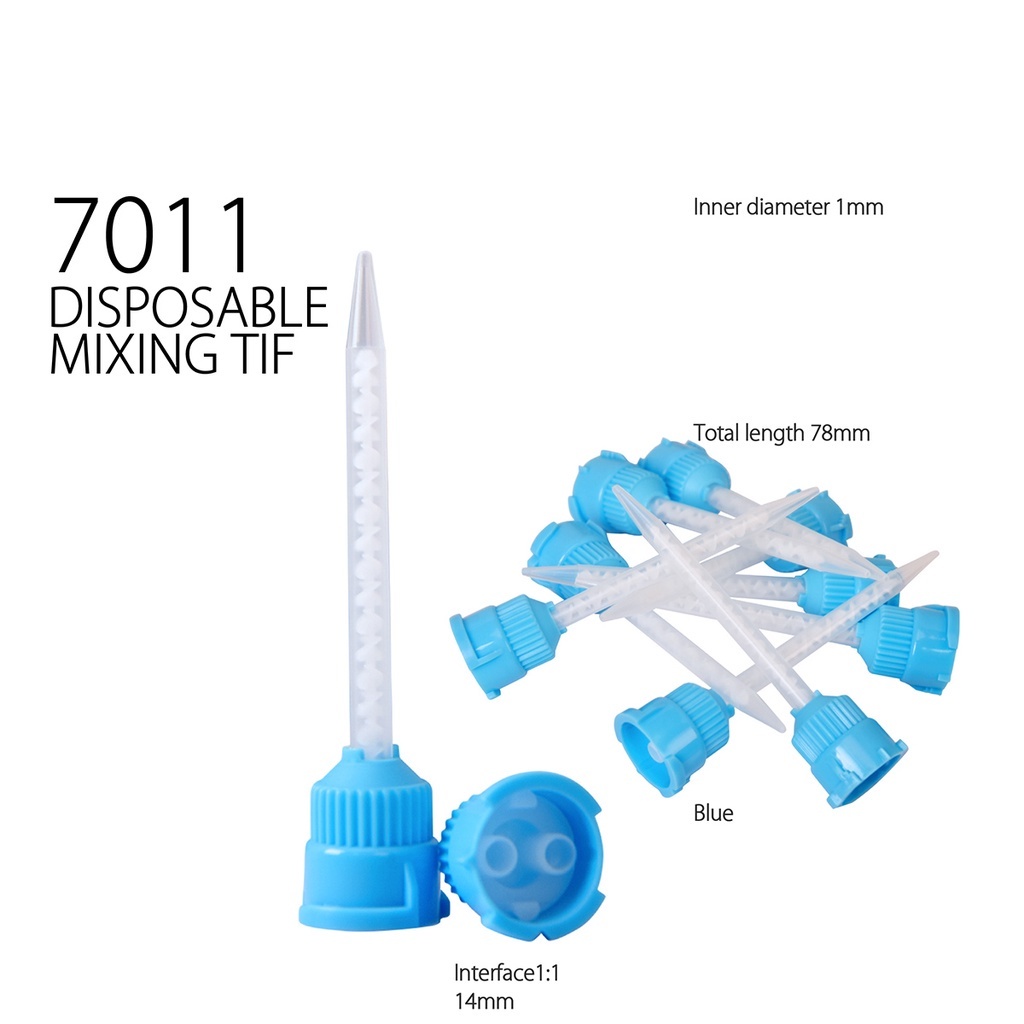 7011 Dental Mixing Tip Blue Biru 1:1 / Tips Gigi Temporary Crown Bridge Veneer Cement Semen