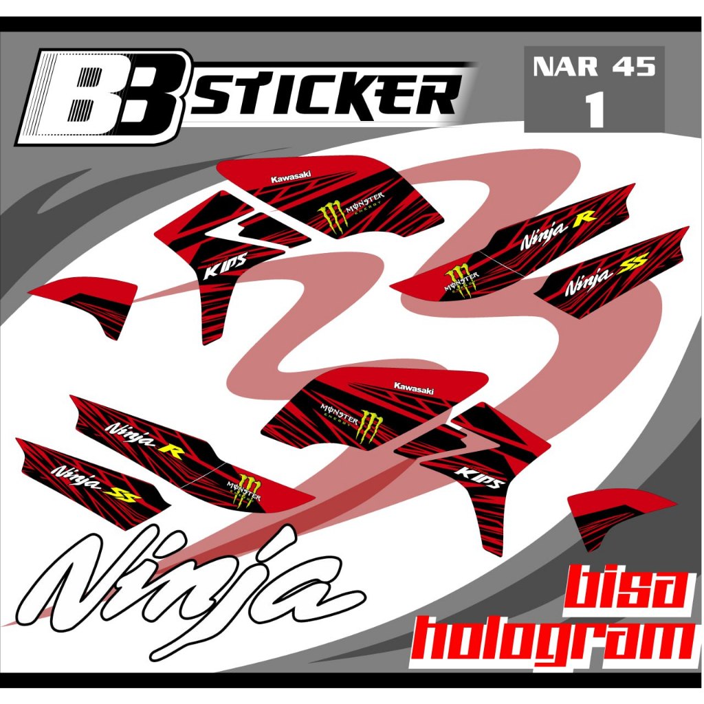 STRIPING PREMIUM Kawasaki Ninja R Ninja SS BISA HOLOGRAM List Sticker Variasi Nar 45
