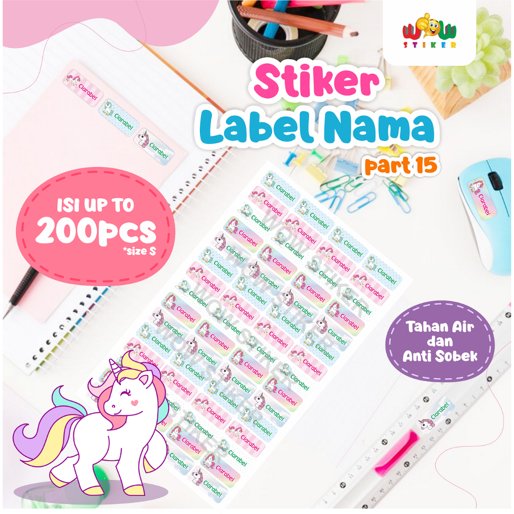 

PART 15 Stiker Label Nama Waterproof Versi Kotak