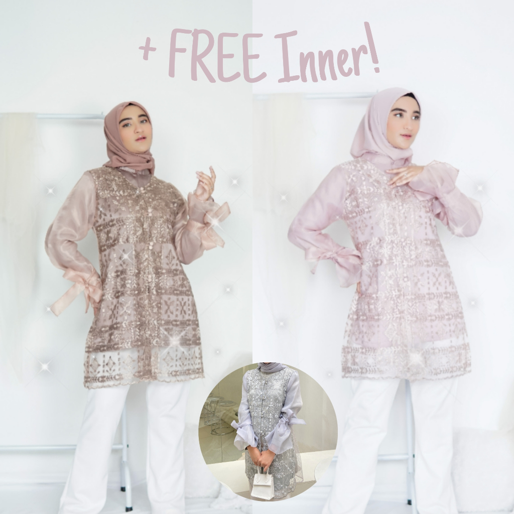 TUNIK ALISHA [LIMITED EDITION] + FREE inner l tunik lebaran / baju formal / baju undangan / baju leb