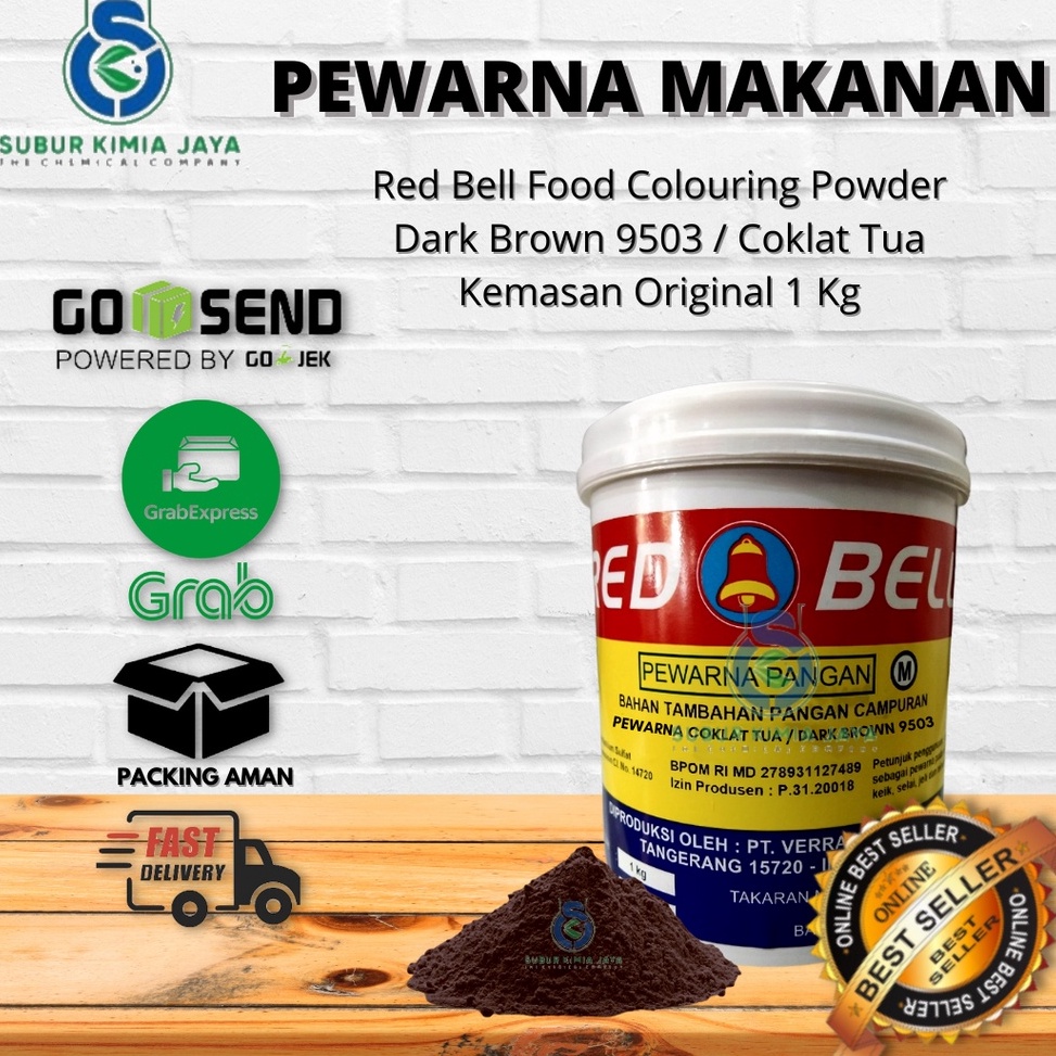 

DUH269 XC26619 Pewarna Makanan Red Bell Coklat Tua 953 Dark Brown Powder 1 KG