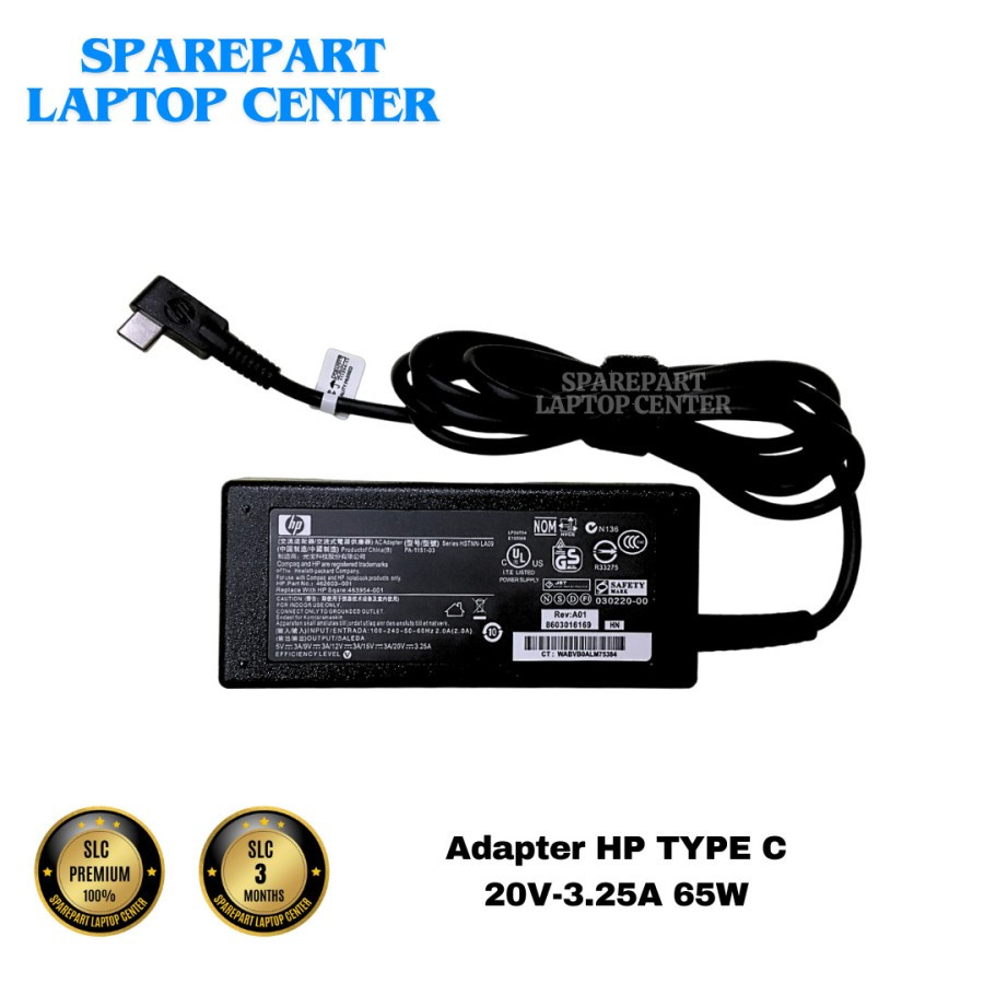 Adapter Charger Hp 45w ChromeBook 20V 2.25A type C 848067-003 TPN-DA04