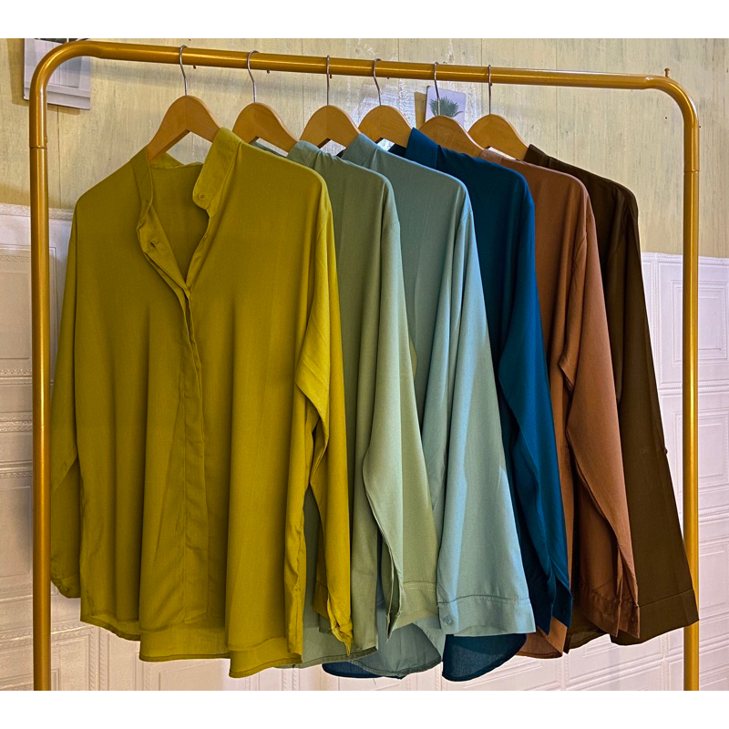 PROMO KEMEJA POLOS WANITA BAHAN RAYON SUPER PREMIUM |KEMEJA KERJA | KEMEJA KULIAH | KEMEJA WANITA TE