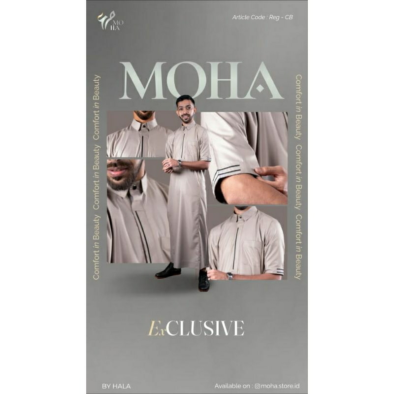 Thobe | Gamis | Jalabiah | Muslim | Baju koko | Laki | Pria | Moha MH2302 | Admino8179244o86