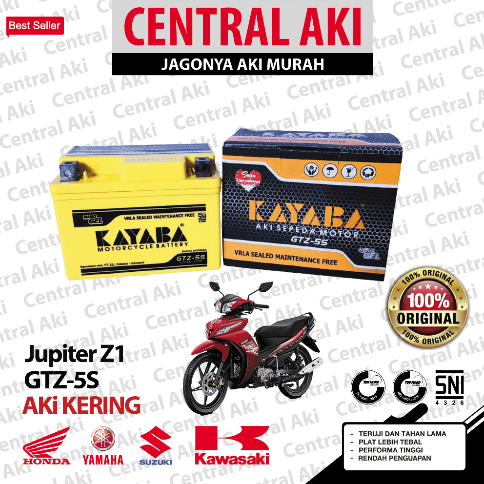 Aki Motor Jupiter Z1 KAYABA GTZ5S Aki Kering