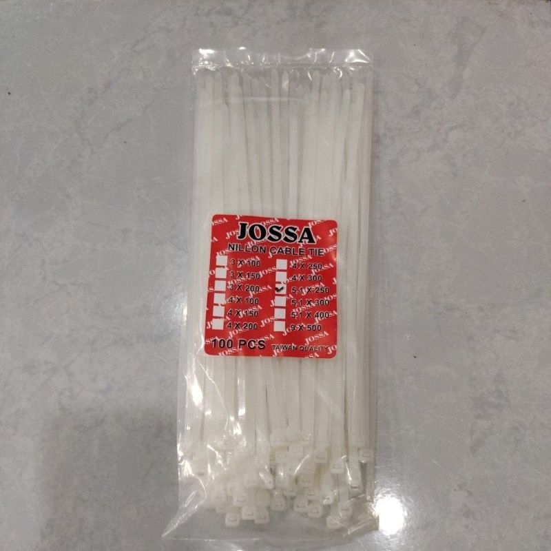 

JOSSA Kabel Ties 5.1x250 PUTIH / JOSSA CABLE TIE 5.1X250 WHITE