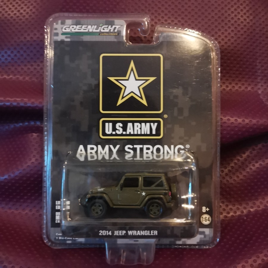 Greenlight 2014 Jeep Wrangler US ARMY Strong GL 1 64 Diecast Hijau Tua