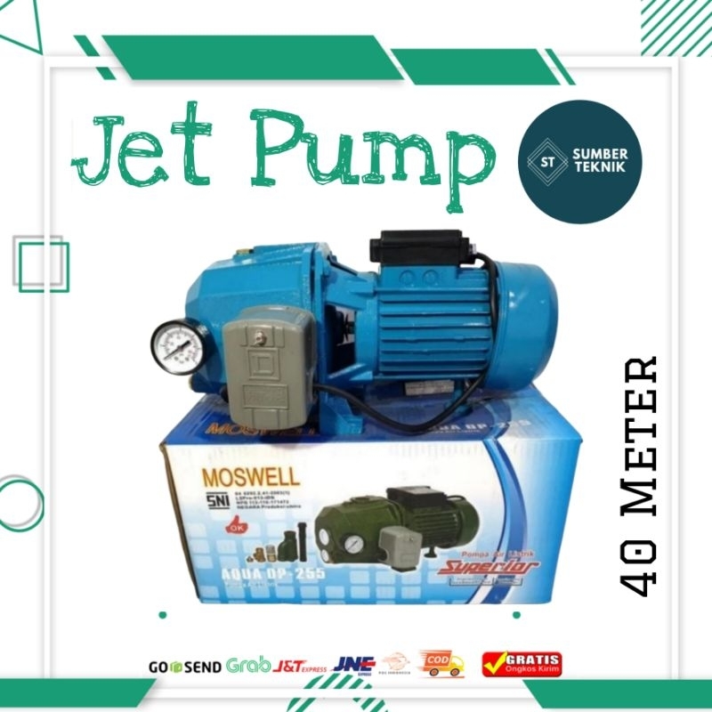 MOSWELL Mesin Pompa Air Jet Pump Sumur Dalam 40 Meter