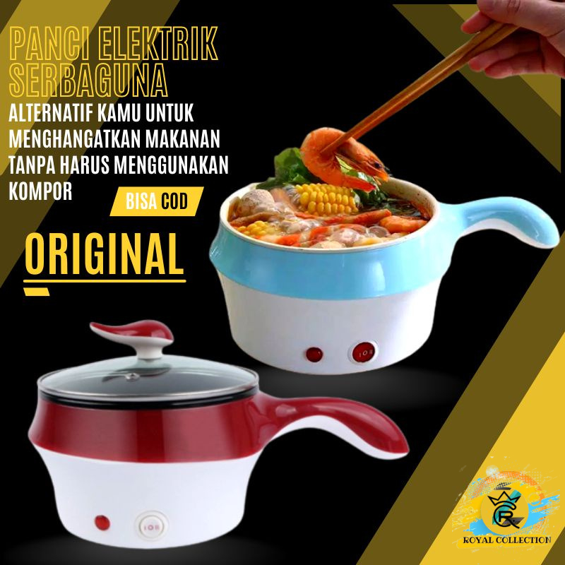 Panci Elektrik Serbaguna Pan Fry Panci Listrik Multifungsi Portable Low Watt Kukus Goreng Alat Masak