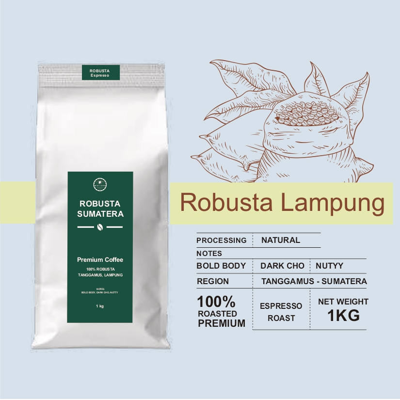 

Biji Kopi Robusta Lampung Kopi Susu 1kg - Biji/Bubuk