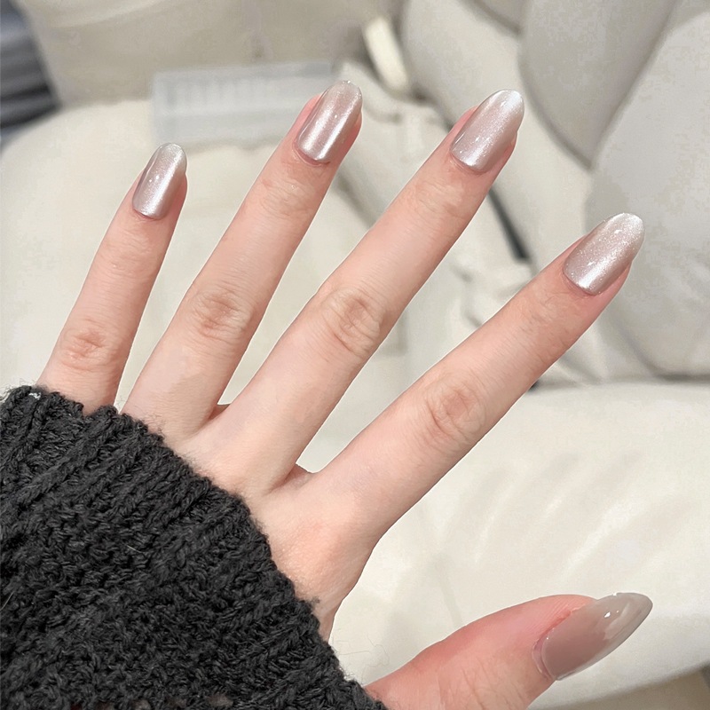 PSBY1303 - 24 Pcs Kuku Palsu Free Lem, Motif Pendek Polos, Nail SImple Pendek, Wedding Nails Fake Na