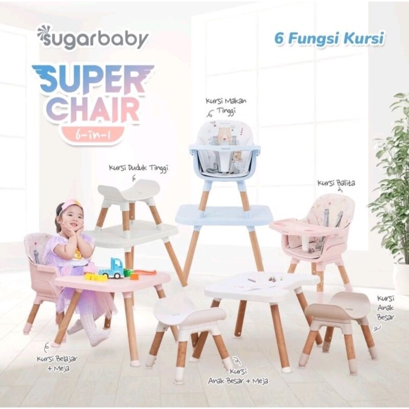 SUGAR BABY SUPER CHAIR K-CHAIR BABY BOOSTER & HIGH CHAIR 6in1