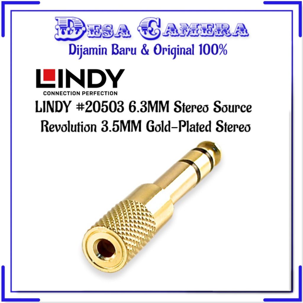 LINDY #20503 6.3MM Stereo Source Revolution 3.5MM Gold-Plated Stereo
