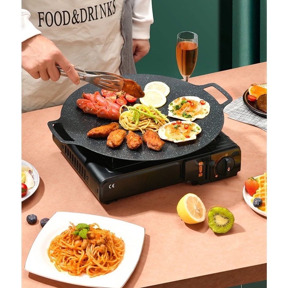 Big Deal RGAKSESORIS WAJAN KONDUKSI 34CM Panggangan Bbq Bulat Korean Grill Pan Plate Wajan Kuali Pan