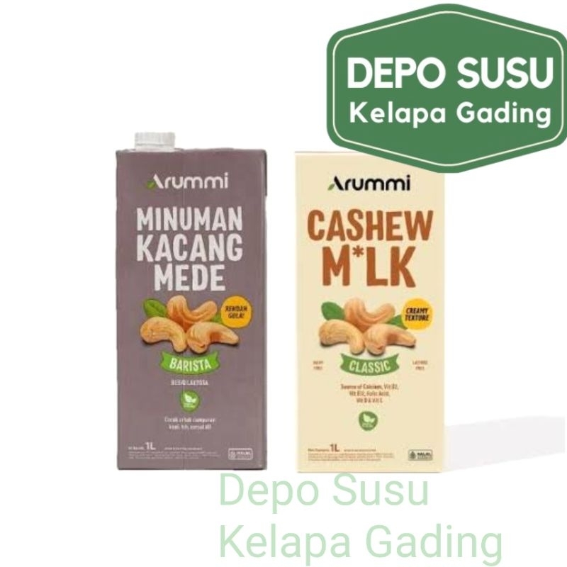 

Arummi Cashew Drink 1 Liter Milk | Susu Kacang Mete Classic Barista Arum Alami