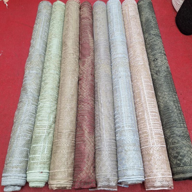 bahan tulle motif ethnik/sapto