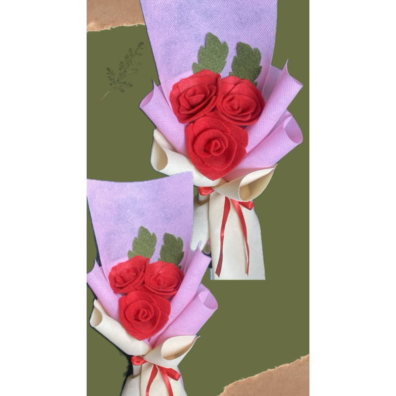 BUKET BUNGA MAWAR BUNDLE 3/ BUNGA MAWAR/ BUKET BUNGAFLANEL/ BUKET BUNGA